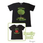 Комплект футболок "Яблоко от яблони...", черный (мужская+детская)