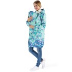 Куртка демис. 3в1 Вуаля цветы на ментоле для беременных и слингоношения